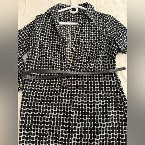The Limited Monochrome Square Pattern Dress